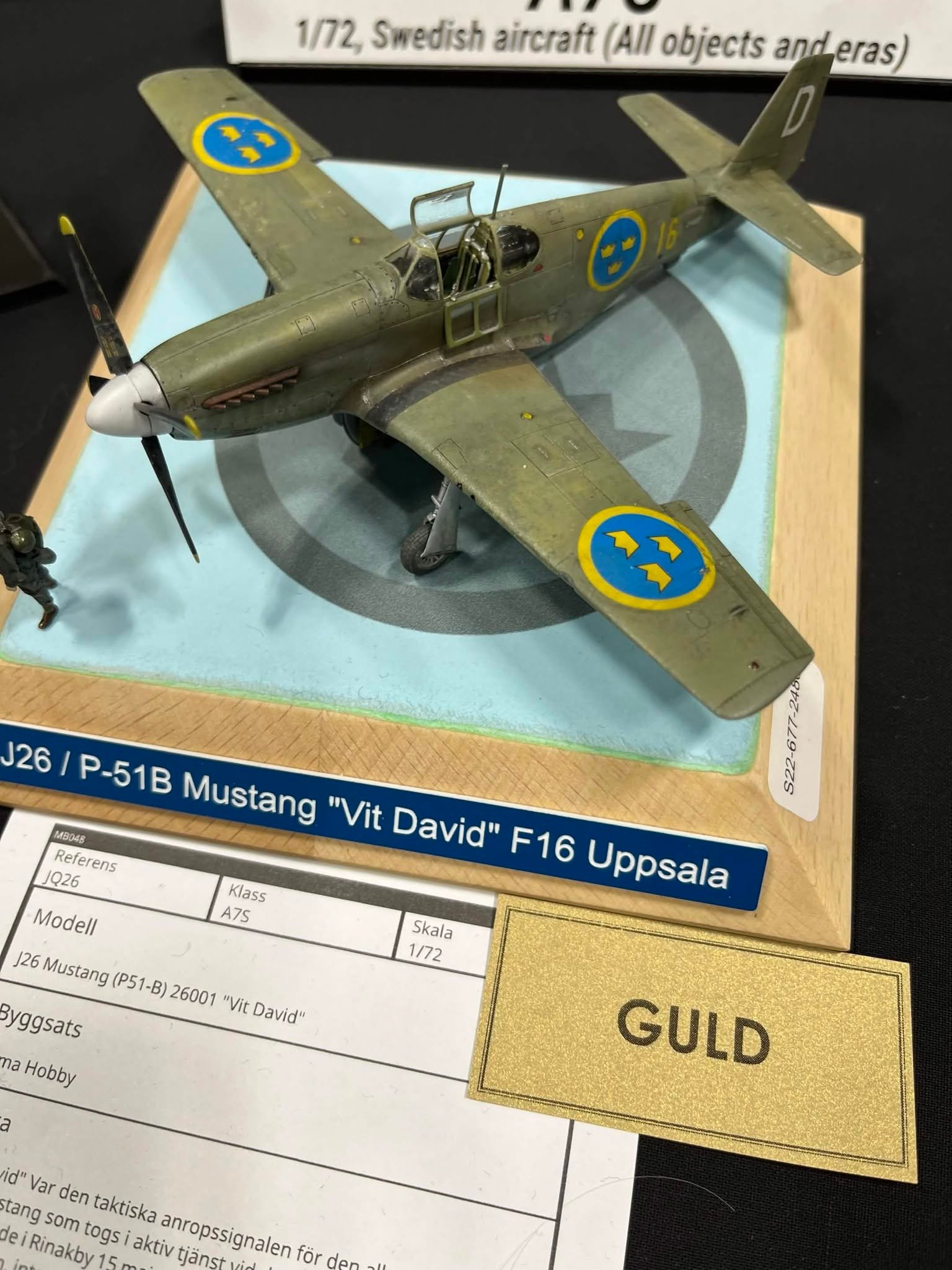 P-51B Mustang w szwedzkich barwach z dyplomem złotego medalu, C4 OPEN 2026 w Malmö