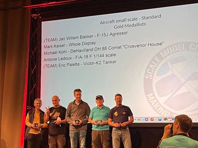 Ogłoszenie złotych medalistów kategorii Aircraft Small Standard na Scale Model Challenge 2026 w Veldhoven